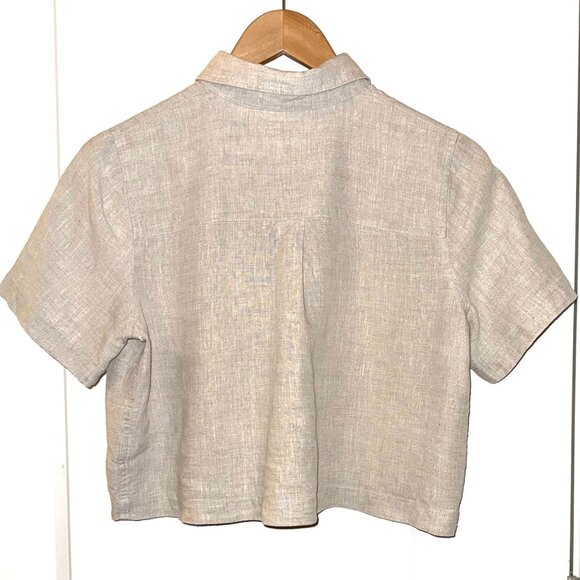 Wilfred linen shirt, natural light tan, size small. - Picture 2 of 6